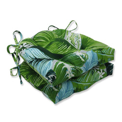 Lush Leaf Jungle Outdoor Deluxe Tufted Chairpad (Set Of 2)