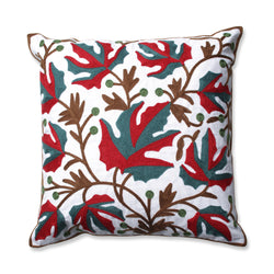 Leaves 18-inch Embroidered Throw Pillow