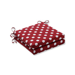 Polka Dot Red Squared Corners Seat Cushion 20X20X3 (Set Of 2)