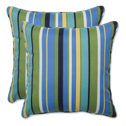 Topanga Stripe Lagoon 16.5-Inch Throw Pillow (Set of 2)
