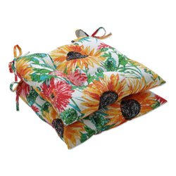 Sunflowers Sunburst Tufted Seat Cushions