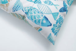 Hooked Seaside Blue Tufted Seat Cushions