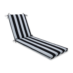 Cabana Stripe Black Chaise Lounge Cushion 80X23X3