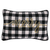 Indoor Christmas Merry Check Black/White Rectangular Throw Pillow