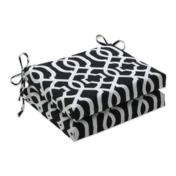 New Geo Black/White Squared Corners Seat Cushion (Set Of 2)