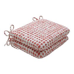 Alauda Coral Isle Red Rounded Corners Seat Cushion (Set Of 2)