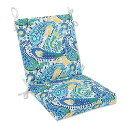 Amalia Paisley Blue Squared Corners Chair Cushion
