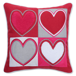 Fluffy Pink Heart Shaped Decorative Pillow Send a Hug Valentine's