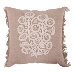 Indoor Posie Natural 18-inch Throw Pillow