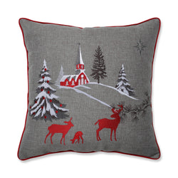 Indoor Christmas Scene 16.5-inch Throw Pillow