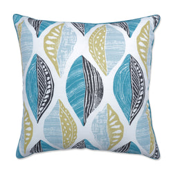 Leaf Block Teal/Citron 25-Inch Floor Pillow