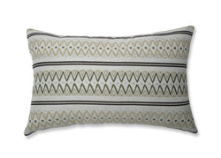 Zig Zag Avocado Green Rectangular Throw Pillow