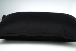 Indoor Velvet Flange Black Rectangular Throw Pillow