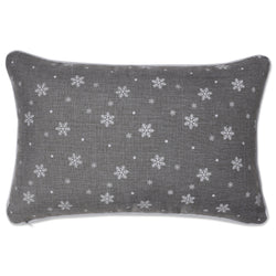 Indoor Santa Sleigh & Reindeers Christmas Gray Rectangular Throw Pillow