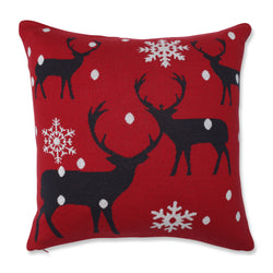 Indoor Christmas Bucks in Snow 18-inch Throw Pillow