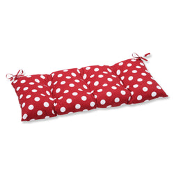 Polka Dot Red Tufted Bench/Swing Cushion