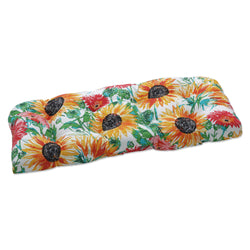 Sunflowers Sunburst Wicker Loveseat Cushion