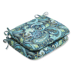 Pretty Paisley Navy Rounded Corners Seat Cushion (Set Of 2)
