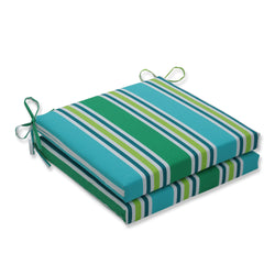 Aruba Stripe Turquoise\Green Squared Corners Seat Cushion 20X20X3 (Set Of 2)