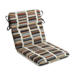 Solar Stripe Ebony Rounded Corners Chair Cushion