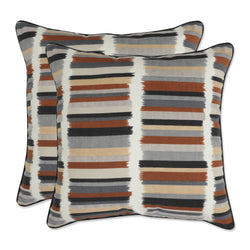 Solar Stripe Ebony 18.5-inch Throw Pillow (Set of 2)
