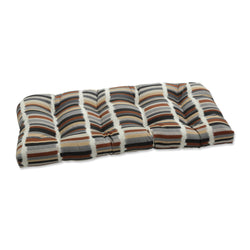 Solar Stripe Ebony Wicker Loveseat Cushion