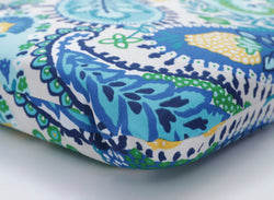 Amalia Paisley Blue Rounded Corners Chair Cushion