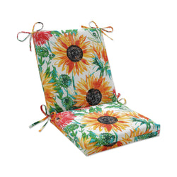 Sunflowers Sunburst Yellow Squared Corners Chair Cushion
