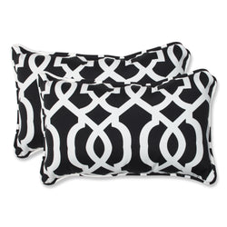 New Geo Black/White Rectangular Throw Pillow (Set Of 2)