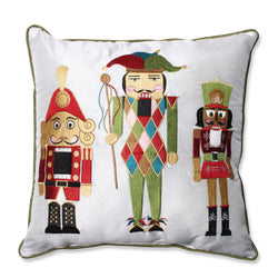 Indoor Christmas Nutcrackers Red/Green 16.5-inch Throw Pillow