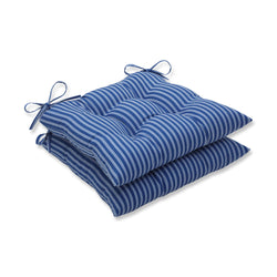 Resort Stripe Blue Tufted Seat Cushions