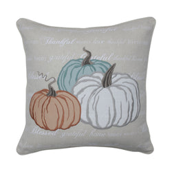 Thankful Pumpkins Natural 18-inch Throw Pillow