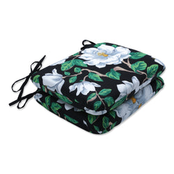 Magnolia Black Rounded Corners Seat Cushion (Set Of 2)