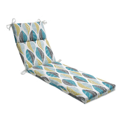 Leaf Block Teal/Citron Chaise Lounge Cushion