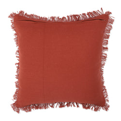 Throw Pillow, Fancy Fringe in Burnt Orange, 20" x 20"