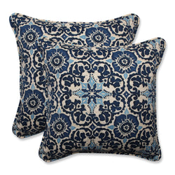 Woodblock Prism Blue 18.5-Inch Throw Pillow (Set Of 2)