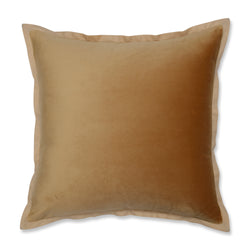 Indoor Velvet Flange Umber Gold 18-Inch Throw Pillow