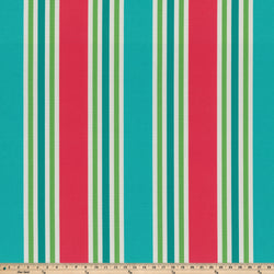 Aruba Stripe Turq/Coral Fabric