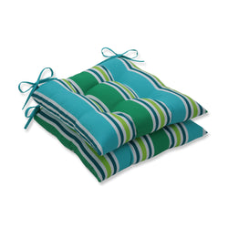 Aruba Stripe Turquoise\Green Tufted Seat Cushions