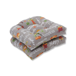 Autumn Harvest Haystack Wicker Seat Cushion (Set of 2)