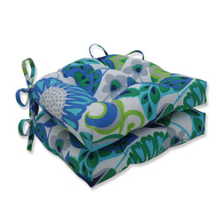 Sophia Turquoise/Green Reversible Chair Pad (Set Of 2)