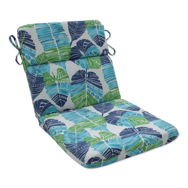 Hixon Caribe Blue Rounded Corners Chair Cushion - Pillow Perfect