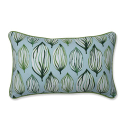 Tropical Leaf Verte Rectangular Throw Pillow