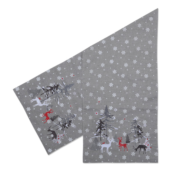 Indoor White Christmas Grey Tablerunner 72-inch Table Runner - Pillow ...