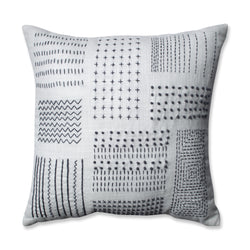 Tribal Sampler Cream-Gray 16.5-Inch Throw Pillow