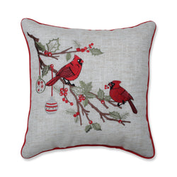Indoor Christmas Cardinal 16.5-inch Throw Pillow