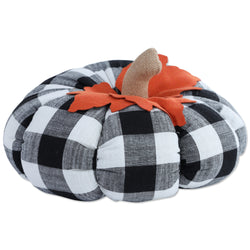 Buffalo Check Pumpkin Black/White Round Throw Pillow
