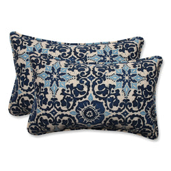 Woodblock Prism Blue Rectangular Throw Pillow (Set Of 2)