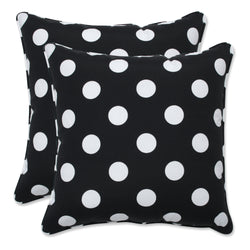 Polka Dot Black 16.5-Inch Throw Pillow (Set of 2)