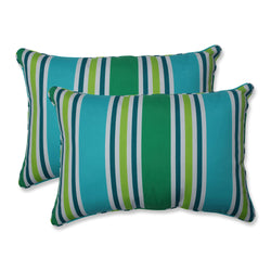 Aruba Stripe Turquoise\Green Over-Sized Rectangular Throw Pillow (Set Of 2)